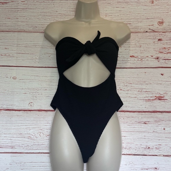 Lovers + Friends Maira One Piece Strapless Swimsuit in Black Sz M - Picture 4 of 13